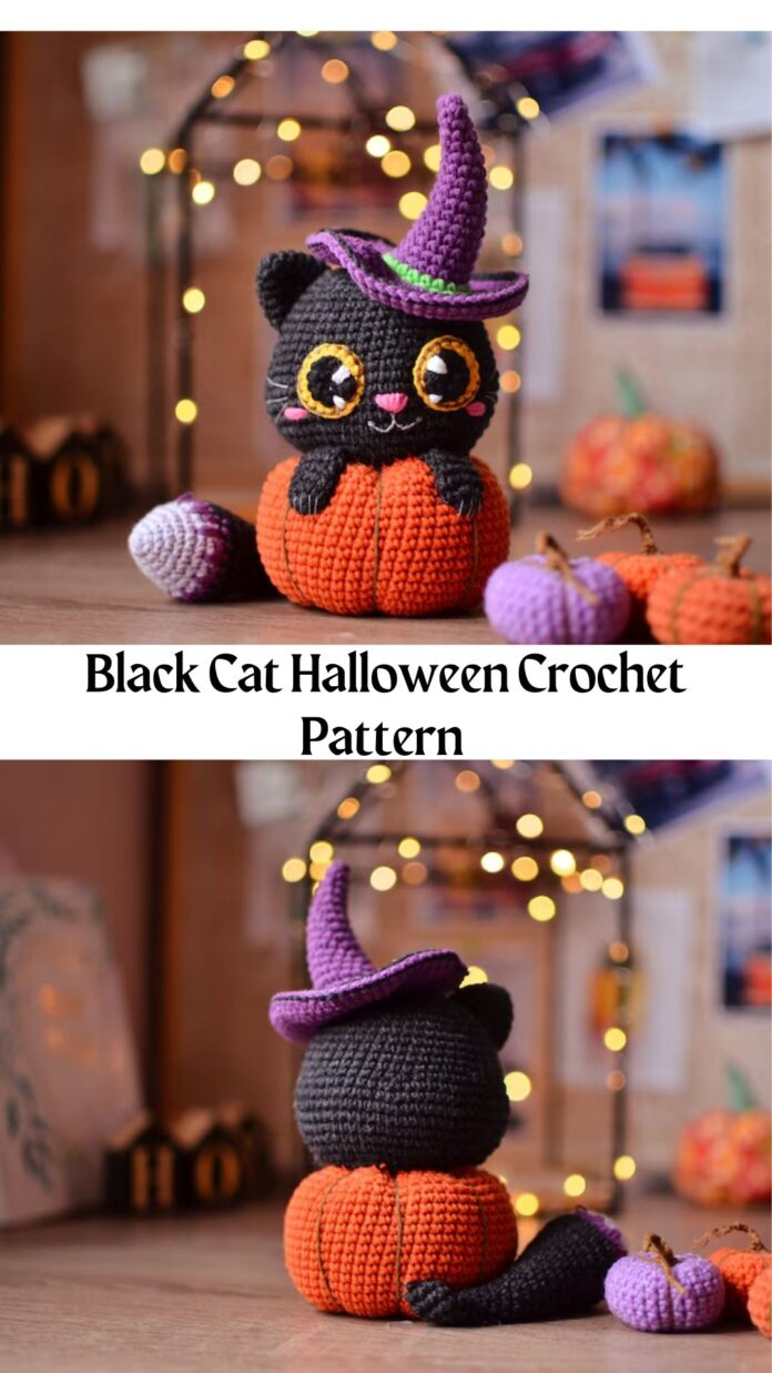 Black Cat Halloween Crochet Pattern 