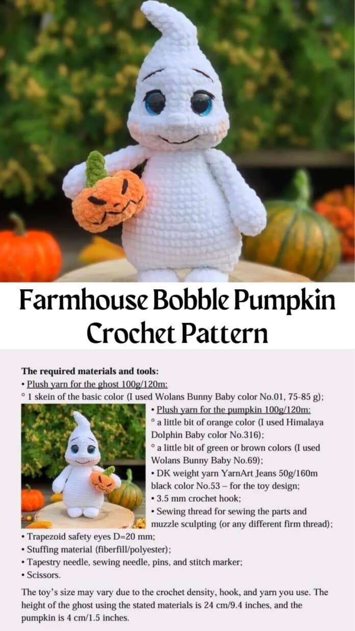 Crochet pattern amigurumi Halloween ghost and pumpkin