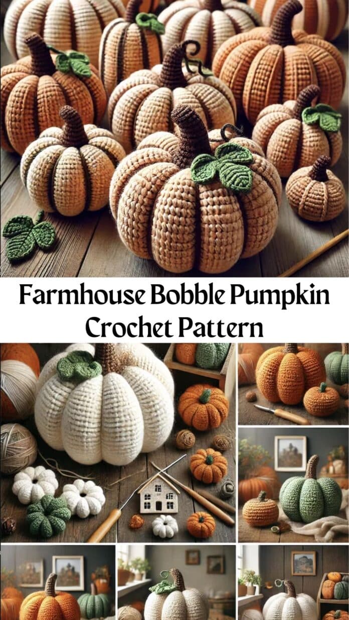 Farmhouse Bobble Pumpkin Crochet Pattern