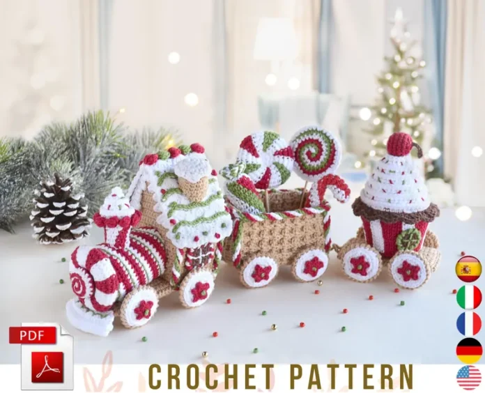 Christmas Amigurumi Gingerbread Train Engine Pattern