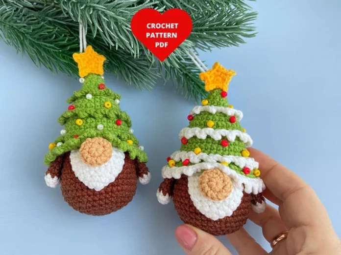 Christmas Gnome Ornament Crochet Pattern