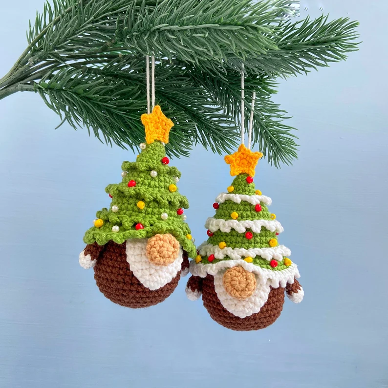 Christmas Gnome Ornament Crochet Pattern