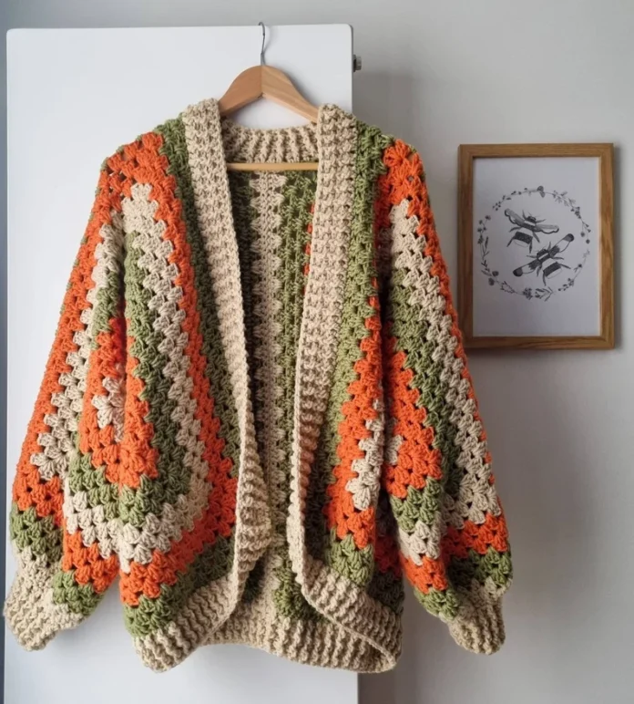 Crochet Granny Hexagon Cardigan Pattern