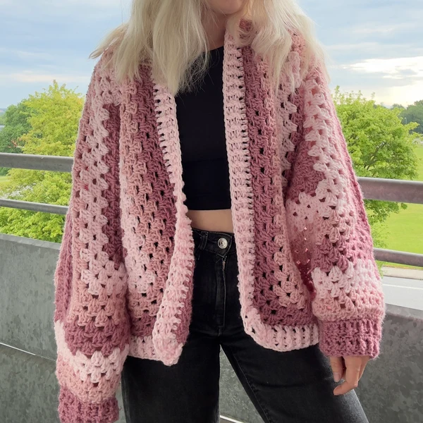 Crochet Granny Hexagon Cardigan Pattern