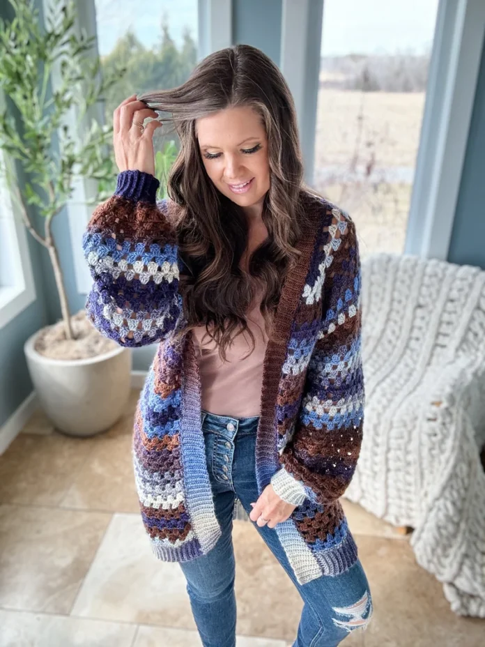 Granny Pop Cardigan Crochet Pattern PDF