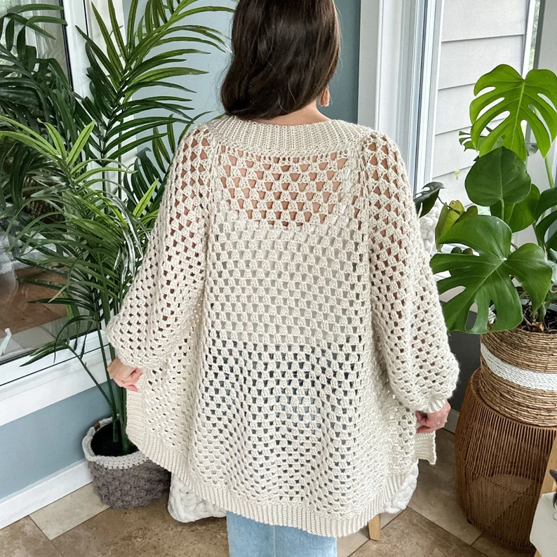 Granny Pop Cardigan Crochet Pattern PDF