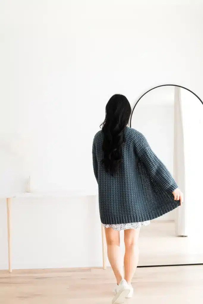 Midnight Waffle Crochet Cardigan Pattern