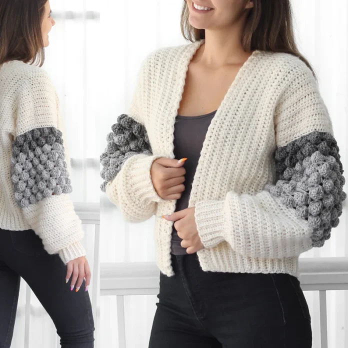 Naomi Crochet Bobble Cardigan Pattern