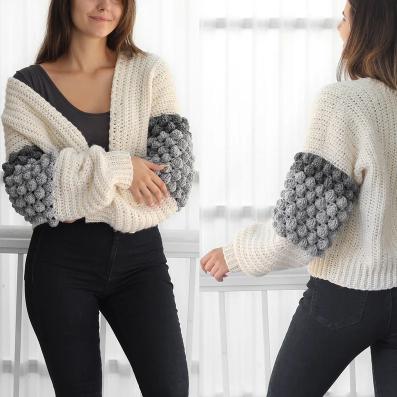 Naomi Crochet Bobble Cardigan Pattern