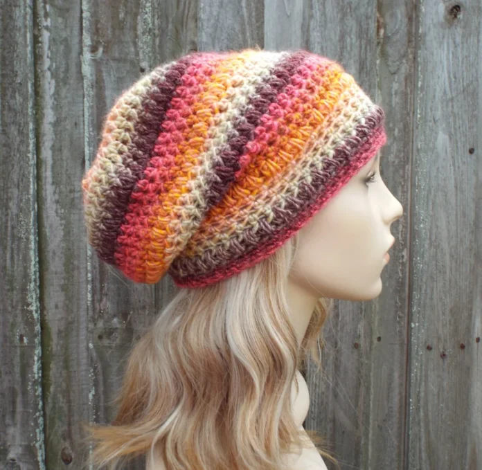 Penelope Puff Stitch Beanie Corchet Pattern