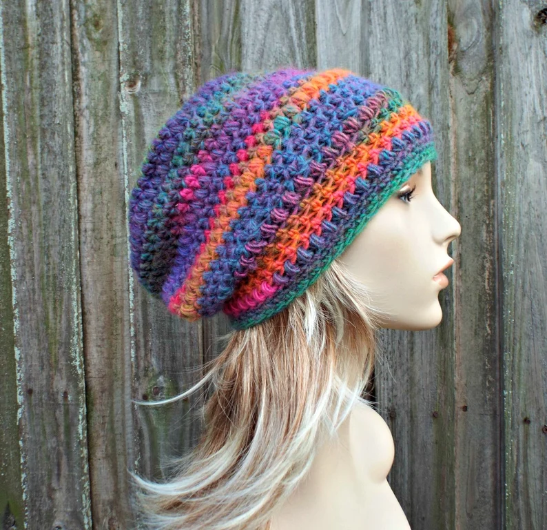 Penelope Puff Stitch Beanie Corchet Pattern