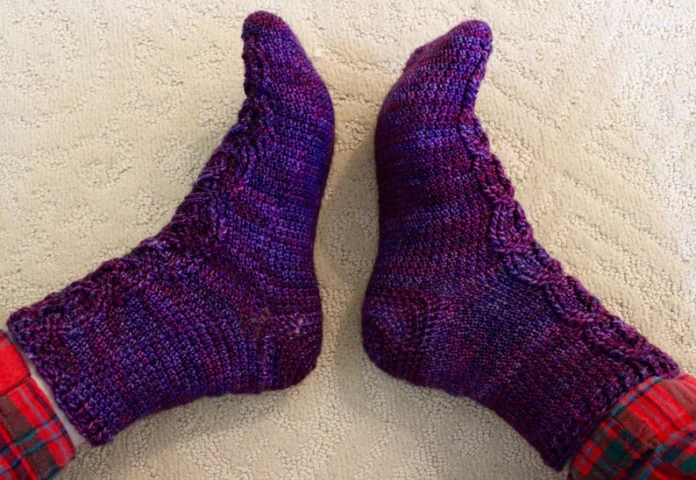 Ballycastle Braided Cable Socks crochet pattern