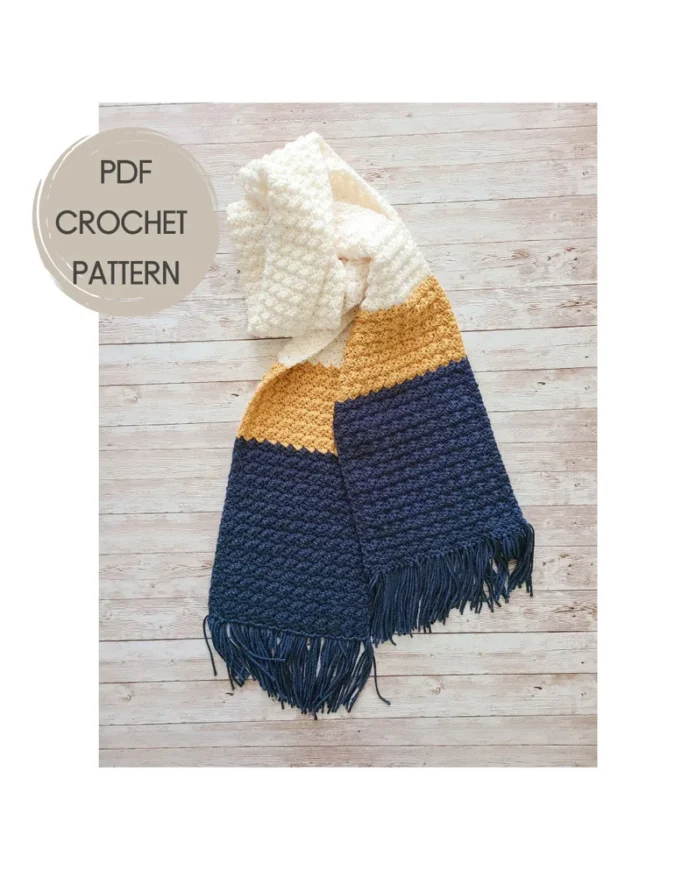 Color Block Crochet Scarf Pattern