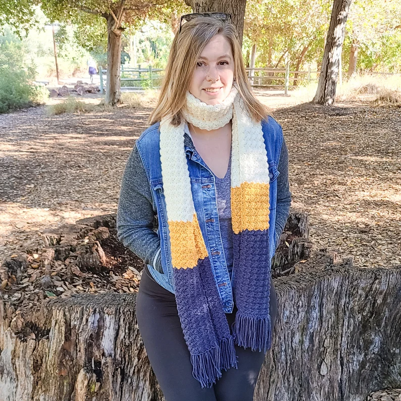 Color Block Crochet Scarf Pattern