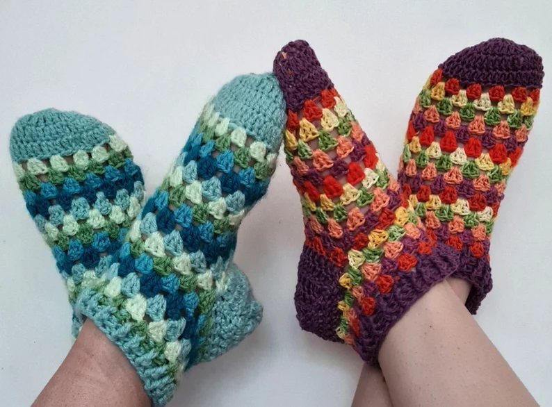 Easy Crochet Granny Socks Pattern