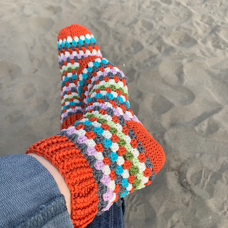 Crochet Granny Socks Pattern