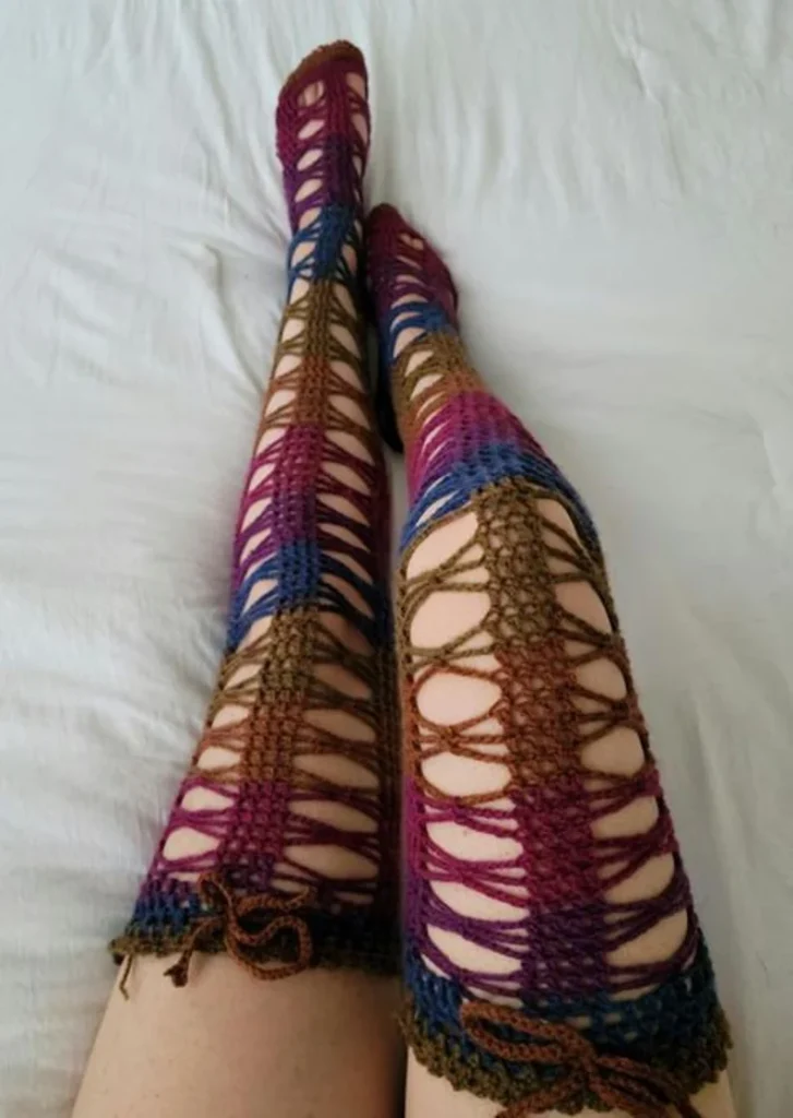 Crochet Pattern for Thigh High Socks