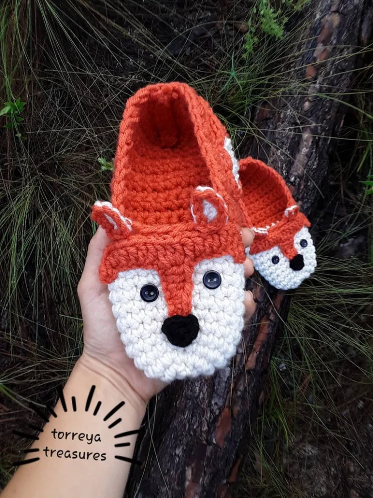 Fox-in-Socks Crochet Slipper Pattern