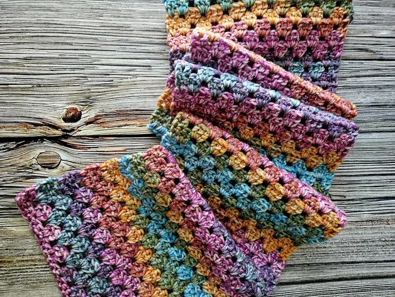 Granny Stripe Scarf crochet pattern