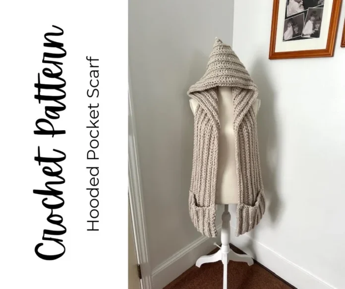 Hooded Pocket Scarf Crochet Pattern