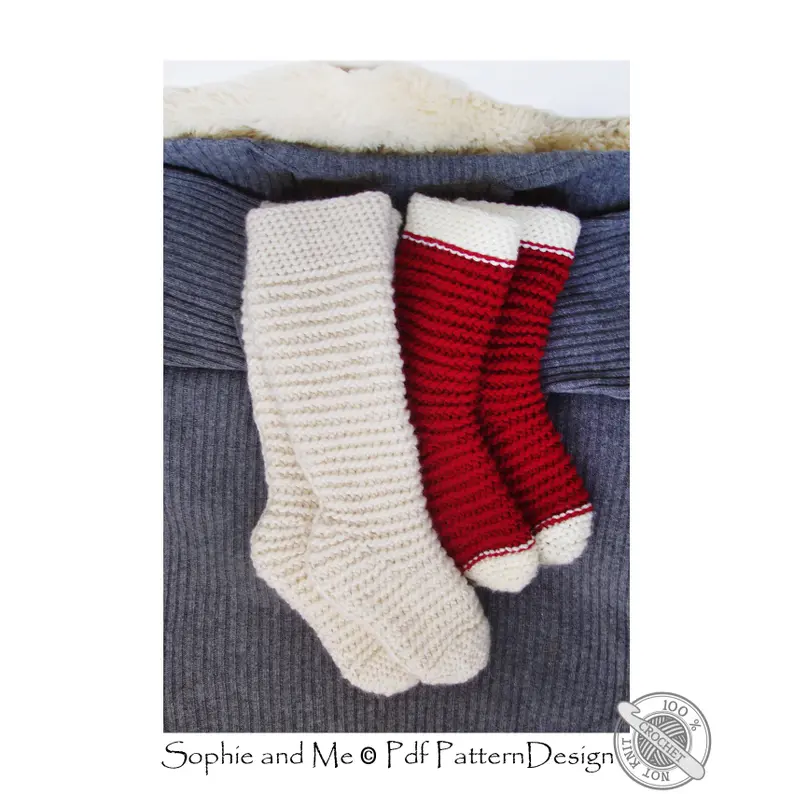 North Pole Knee-high Socks Crochet Pattern