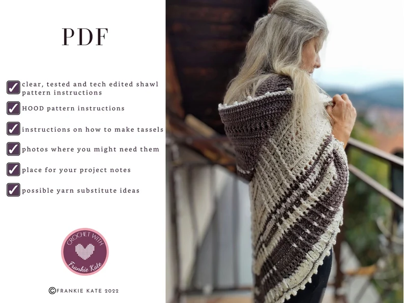 Nova Hooded Triangle Shawl Crochet Pattern