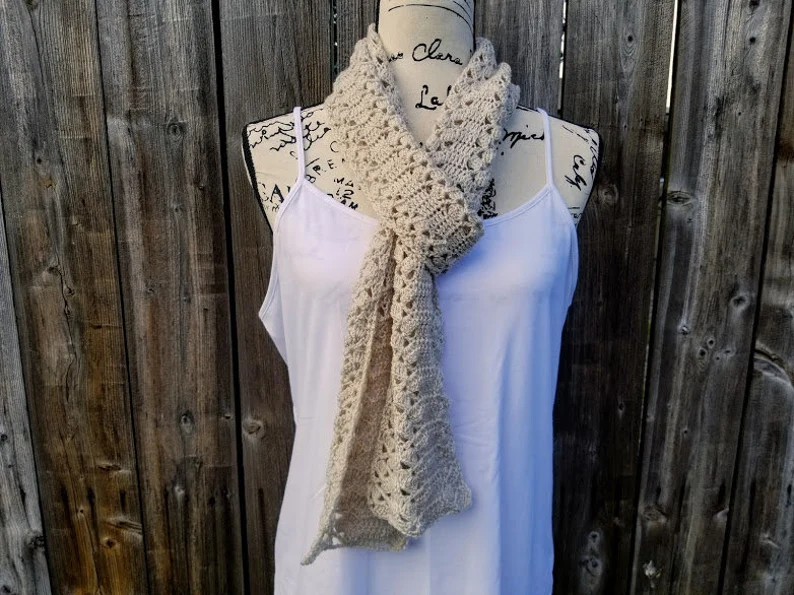 Rustic Lace Scarf Crochet Pattern