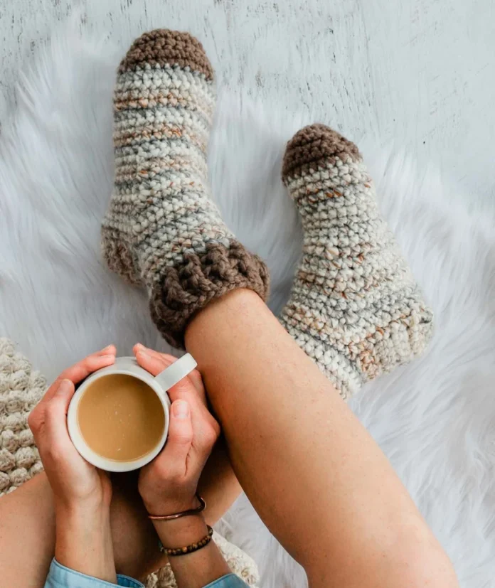 Snuggly Slipper Socks Crochet Pattern