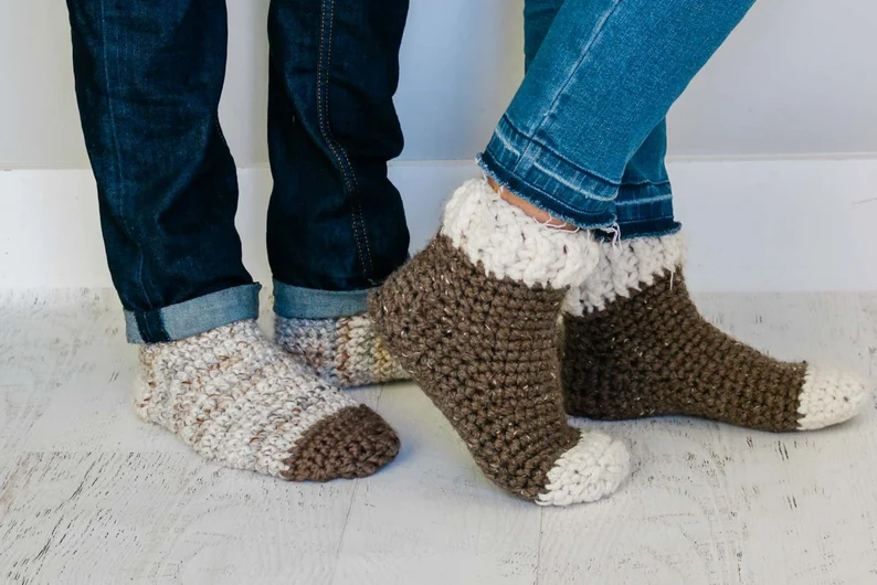 Snuggly Slipper Socks Crochet Pattern