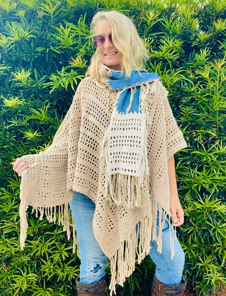 Upcycled Denim Crochet Scarf Pattern