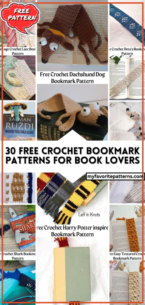 30 Free Crochet Bookmark Patterns for Book Lovers