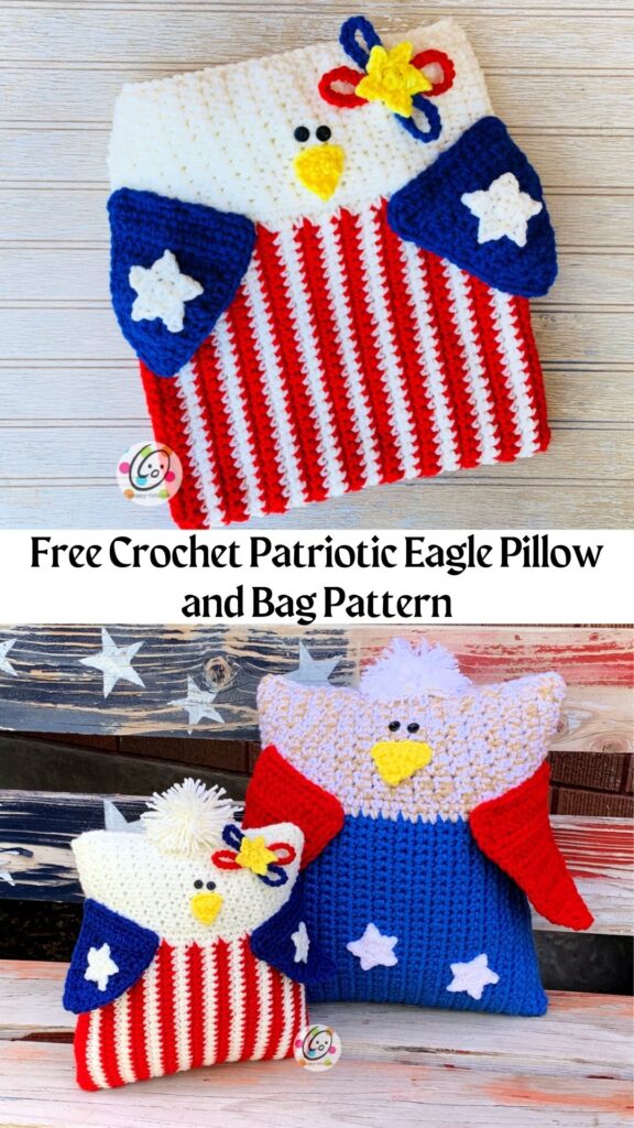 Free Crochet Patriotic Eagle Pillow and Bag Pattern