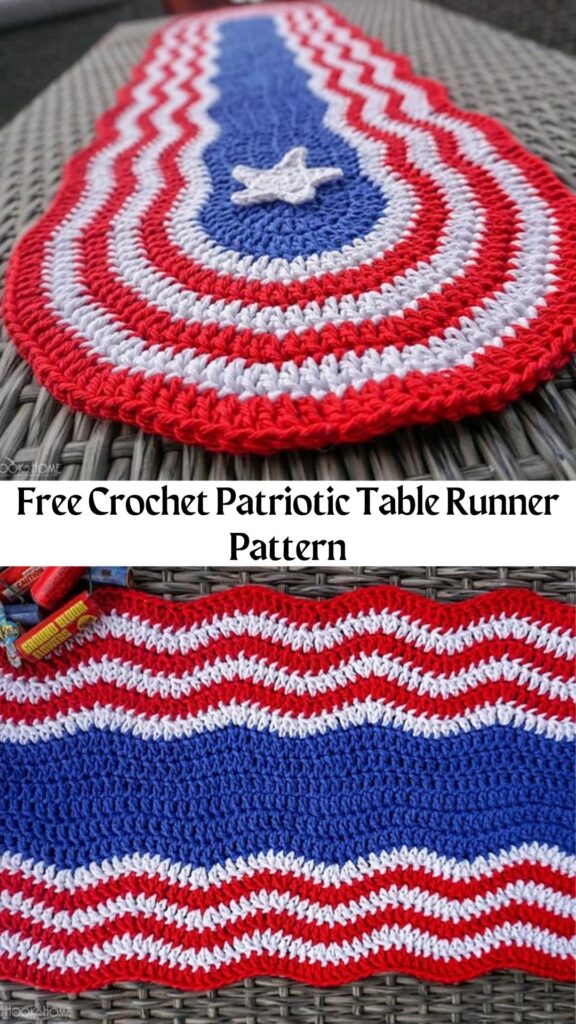 Free Crochet Patriotic Table Runner Pattern