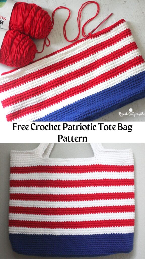 Free Crochet Patriotic Tote Bag Pattern