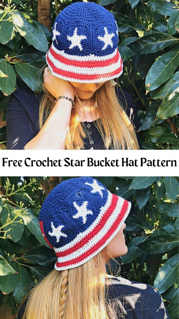 Free Crochet Star Bucket Hat Pattern