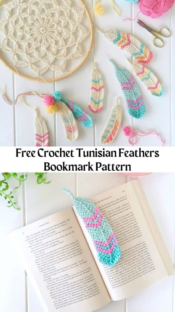 Tunisian Feathers Bookmark